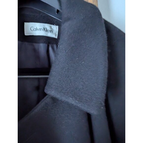 Vintage Navy Calvin Klein Women's 100% Merino Wool Pea Coat Size 14P - Picture 4 of 8